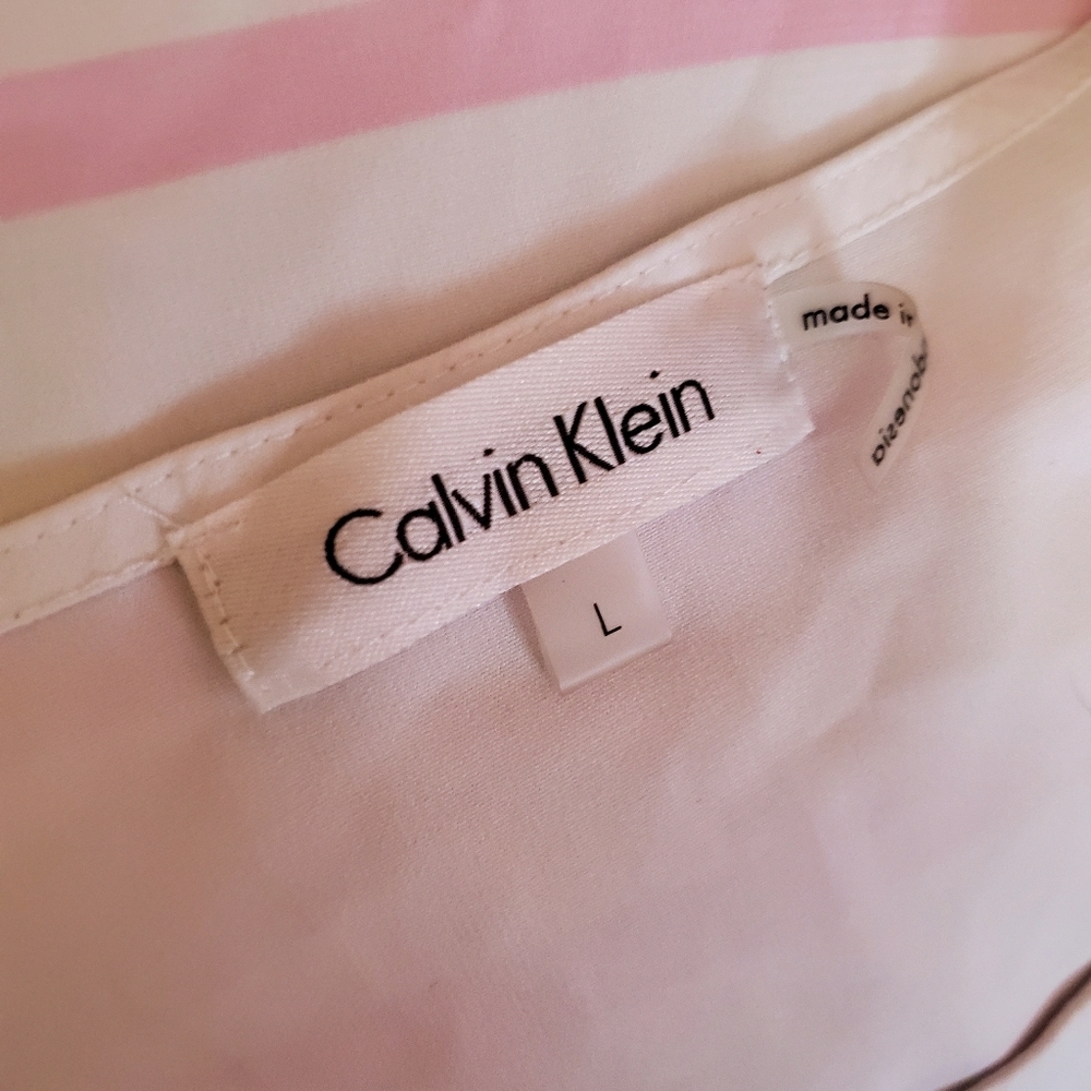 Calvin Klein Pink & White Striped Sleeveless Top - Picture 4 of 5